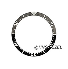 BEZEL INSERT FOR MEN SEIKO 7002,6309,7S26,SKX007K2 DIVER AUTOMATIC GREY/BLACK
