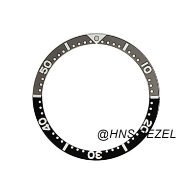 BEZEL INSERT FOR MEN SEIKO 7002,6309,7S26,SKX007K2 DIVER AUTOMATIC GREY/BLACK