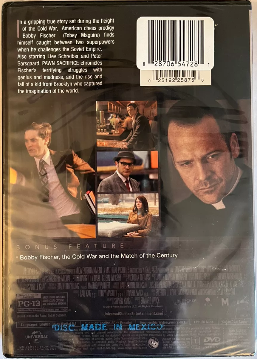 Pawn Sacrifice-Tobey Maguire-Bobby Fischer Storyline-DVD-Brand  New-FactorySealed