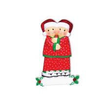 Pajama Family of 2 3 4 5 6 Personalized  Christmas Tree Ornament