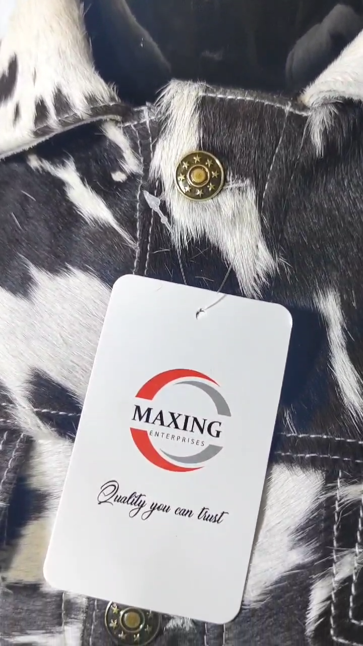 PONY Giacca uomo vera pelle di mucca con capelli su pelle di cavallo elegante WesternTruck