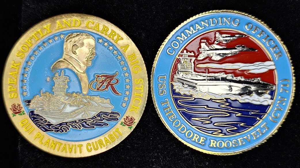 CVN-71 USS Theodore Roosevelt Navy Challenge Coin for Commanding Officers