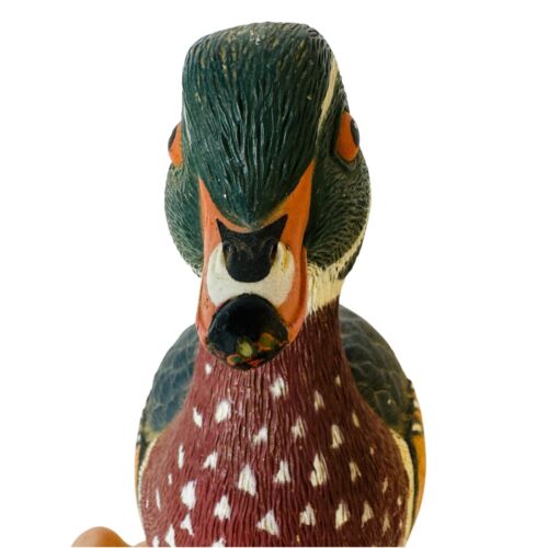 Estatuilla señuelo pato colorido pájaro plástico mallardo jardín estatua 9" - Imagen 3 de 7