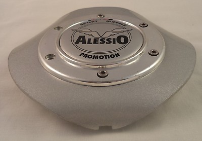 Alessio Wheels Silver Custom Wheel Center Caps (1) 