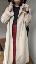 Vintage Jaeger Oversized Heavy Wool Camel Hair Beige Oatmeal Long Coat Size 10 M