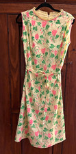 The Vested Gentress Dress Size 12 Vintage 1960s Shift Pink Yellow Floral Print