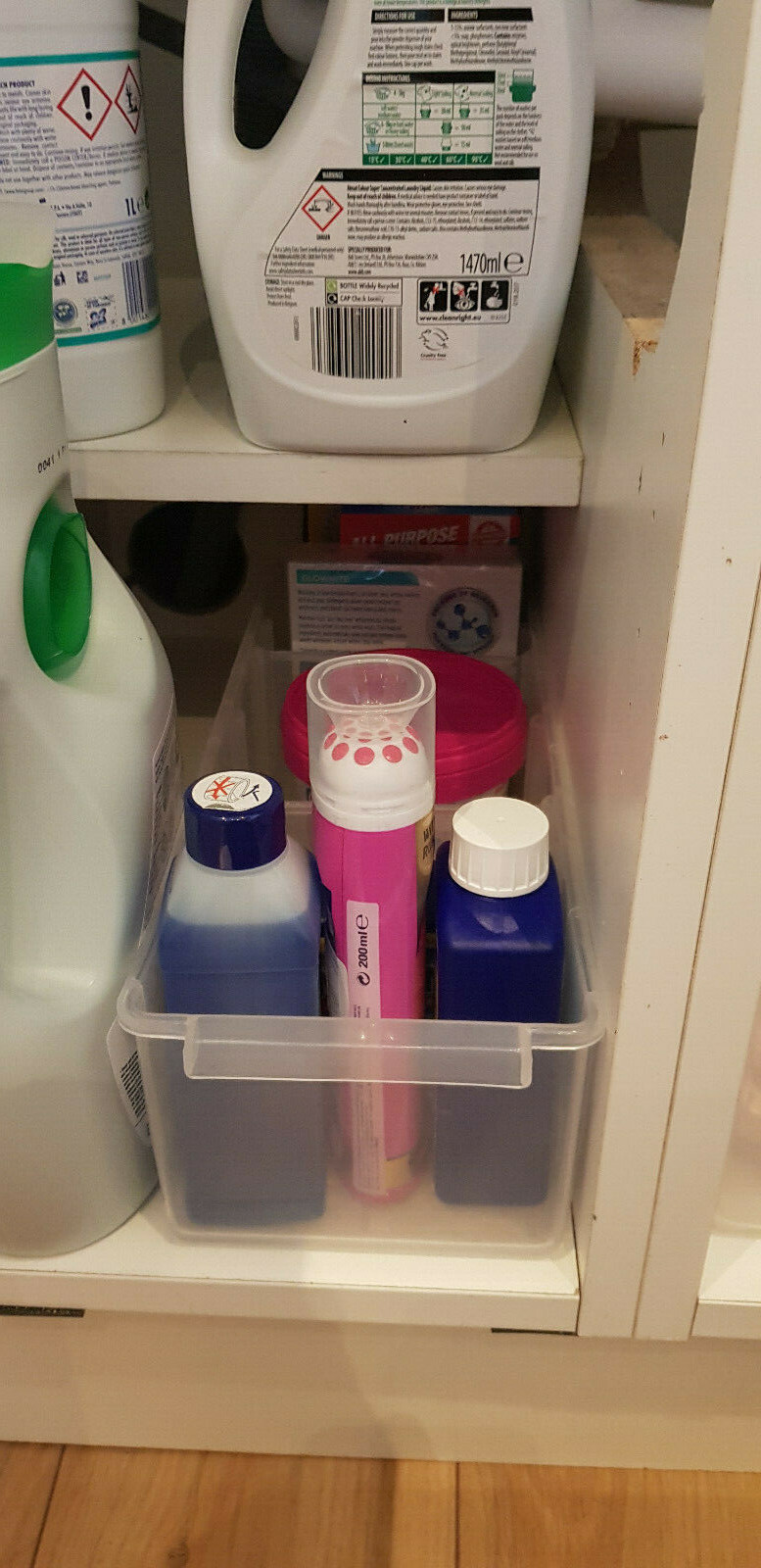 Clear Plastic Storage Box Organiser Under Sink Cupboard Wardrobe Hinch