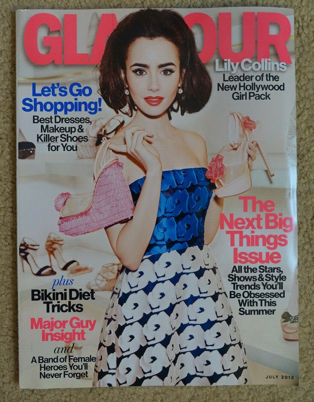 BACK ISSUE OF GLAMOUR MAGAZINE WITH LILY COLLINS COVER