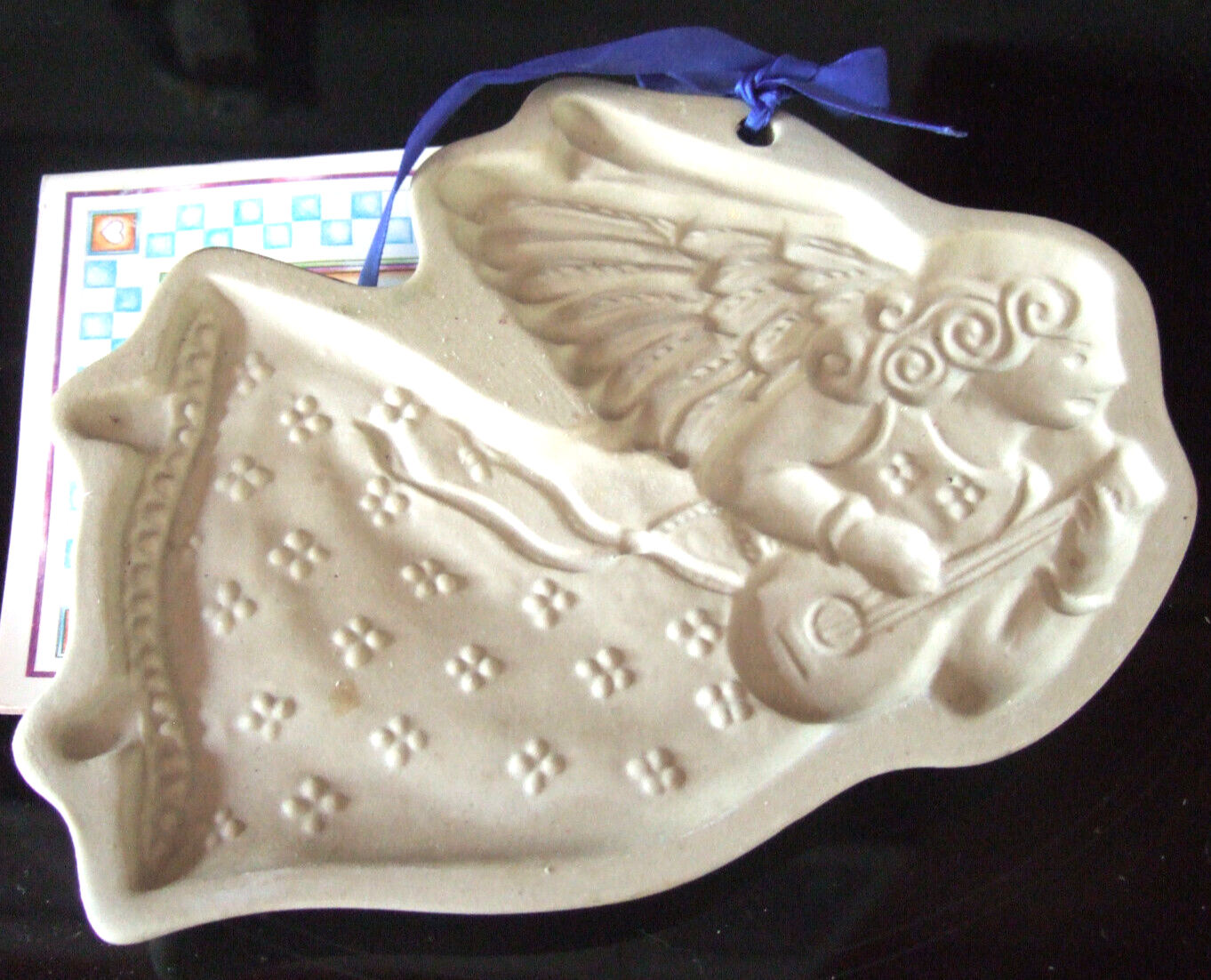 Vintage 1986 Brown Cookie Mold Angel with Mandolin Cookie Art