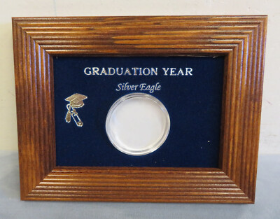 Silver Eagle ''GRADUATION YEAR'' Oak Frame. NO COIN