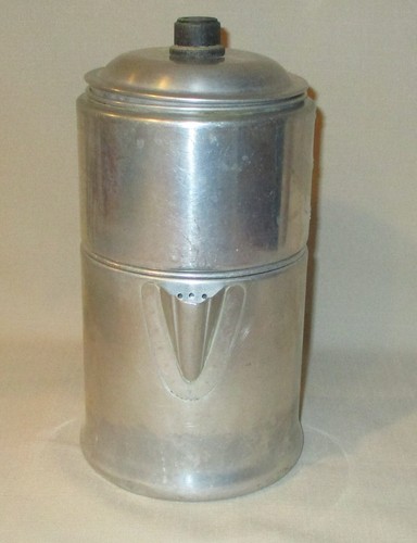 Vintage Drip-O-Lator 2-6 Cup Camping Coffee Pot Enterprise Aluminum Wood Handle - Picture 6 of 16