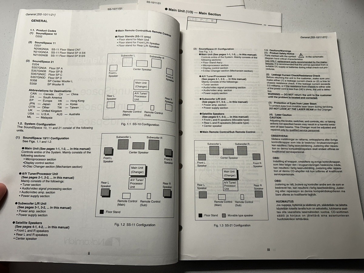 Nakamichi SoundSpace 10 11 21 Service Manual Original Genuine OEM