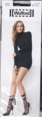 WOLFORD AMELIA Socken Farbe Gobi/Schwarz. Gr. S - M. Trendy Socks.
