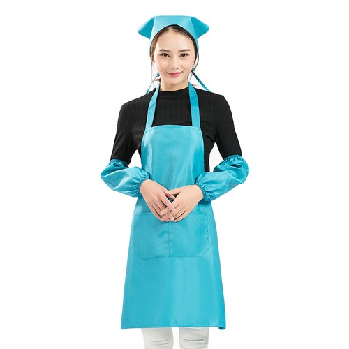 Solid Color Apron Kitchen Restaurant Waterproof Oil-proof Apron Reusable Durable - Picture 13 of 15