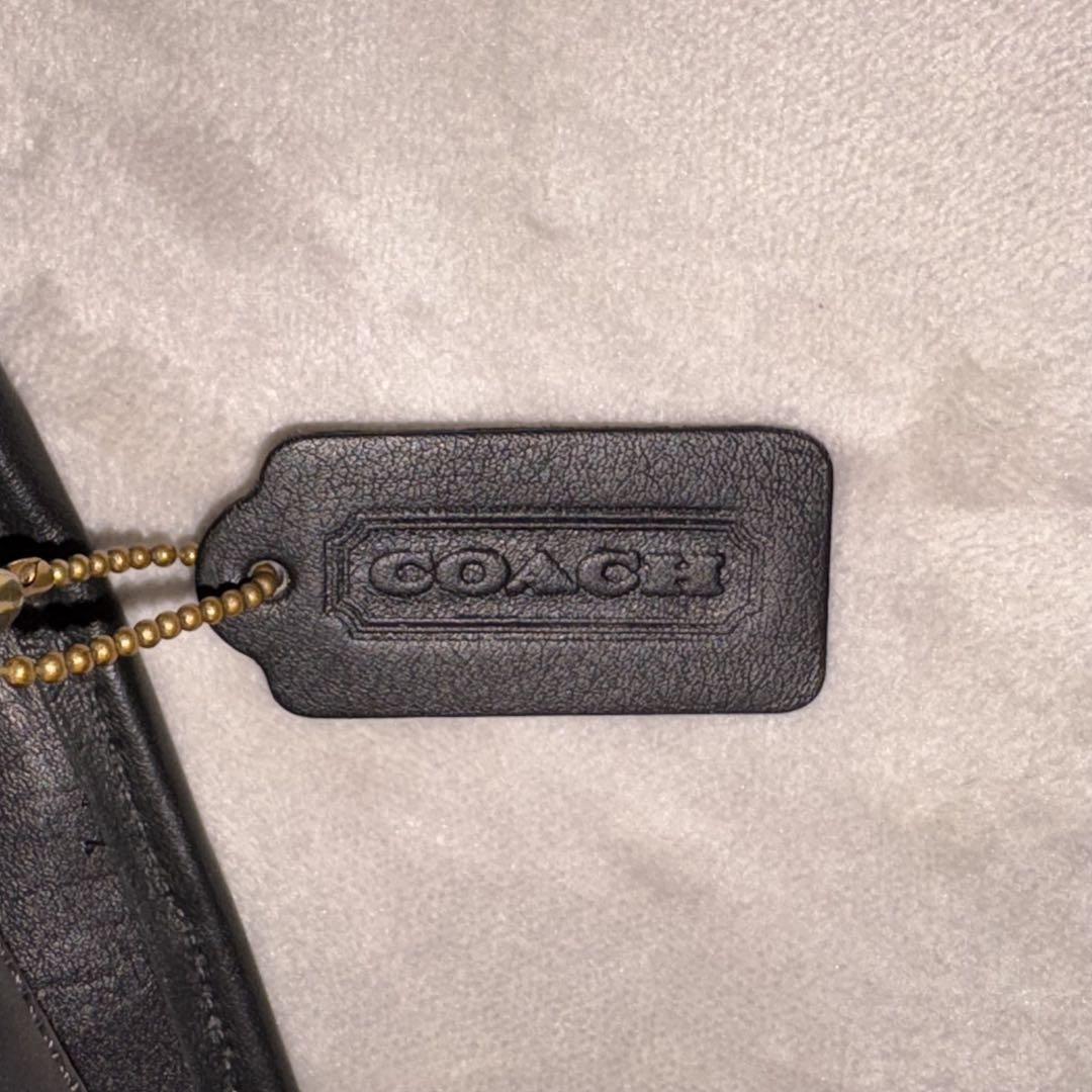 Vintage Old Coach Black Leather 2Way Handbag No Shoulder Strap USA