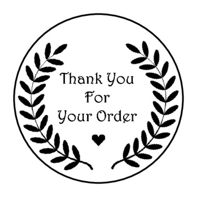 30 1.5" THANK YOU LAUREL WREATH SHIPPING LABELS ENVELOPE SEALS ROUND ...