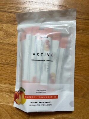 PLEXUS ACTIVE Clean Energy for Every Day: PEACH MANGO  15 PACKETS *NEW*Exp 06/26