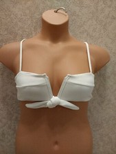 Zaful Forever Young Swim Bikini Top. White Deep V. Convertible Strap Size Medium