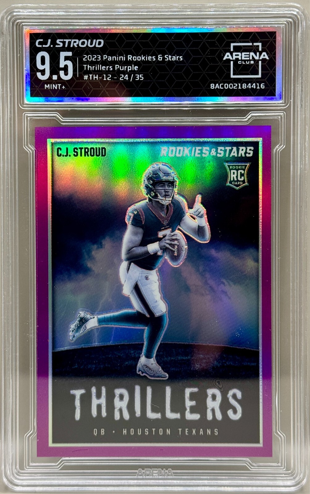 2023 Rookies & Stars #TH-12 Thrillers C.J. Stroud PURPLE 24/35 Arena Club 9.5