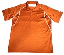 Nike Golf Dri-Fit Mens Polo Shirt Sz L Rust Contrast Stitch Short Sleeve Stretch