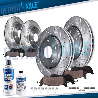 Front Rear Drilled Rotors + Brake Pads for 2004 2005 2006 2007 Toyota Highlander