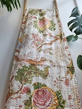 Indian Hand Block Print King Size Cotton Kantha Quilt Handmade Bedspread