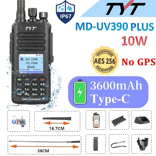 Digital Walkie Talkie 3600mAh UV390 AES256 Waterproof Dual Band Transceiver Lot - Zdjęcie 26 z 28