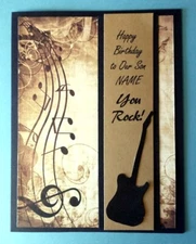 Birthday Card for Son with Personalized  Name  "You Rock" Theme and Verse Inside