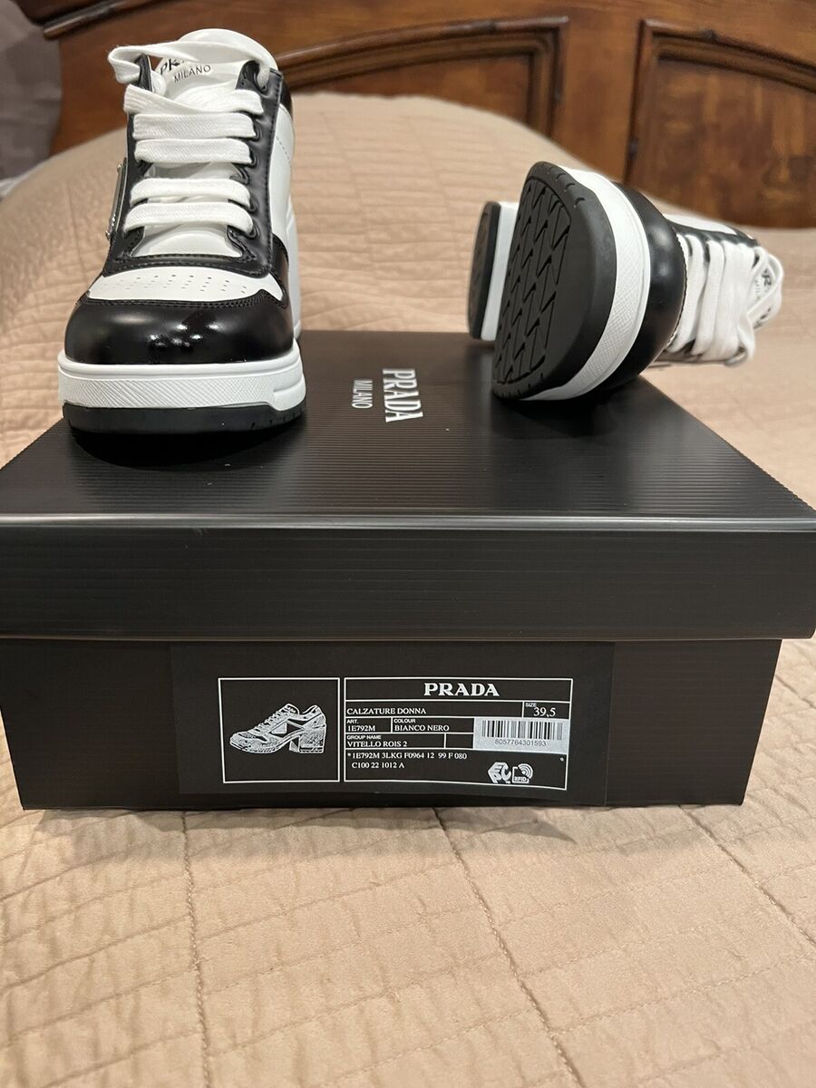 PRADA WOMEN DOWNTOWN HIGH-HEELED LEATHER SNEAKER 39.5 | eBay PRADA WOMEN DOWNTOWN HIGH-HEELED LEATHER SNEAKER 39.5 | eBay