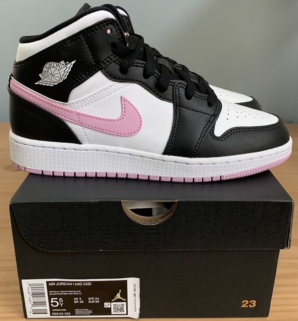 Nike Air Jordan 1 Mid GS White/arctic Pink 555112-103 Size 7y for sale online | eBay