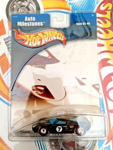 Extreme MINT HOT WHEELS Auto Milestones FORD GT-40 Real Riders on Chrome