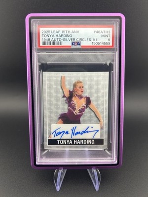 2025 Leaf Silver Circles Tonya Harding 1/1 Auto One Of One Figure Skating PSA 9