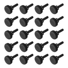 20pcs M3x8mm Black Zinc Plated Knurled Thumb Screws Flat Head Carbon Steel