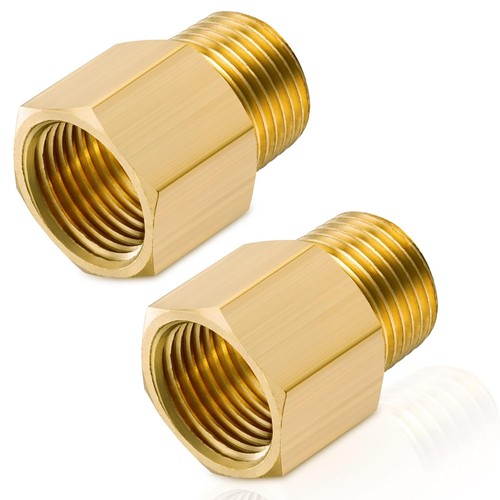 2PCS Brass Pipe Fitting, 3/8" Female x 1/4" Male NPT Thread Brass Hex, Adaptor 1