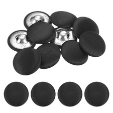 Cover Button Kits 10pcs - Fabric Button Maker Covered - Black - 1 IN