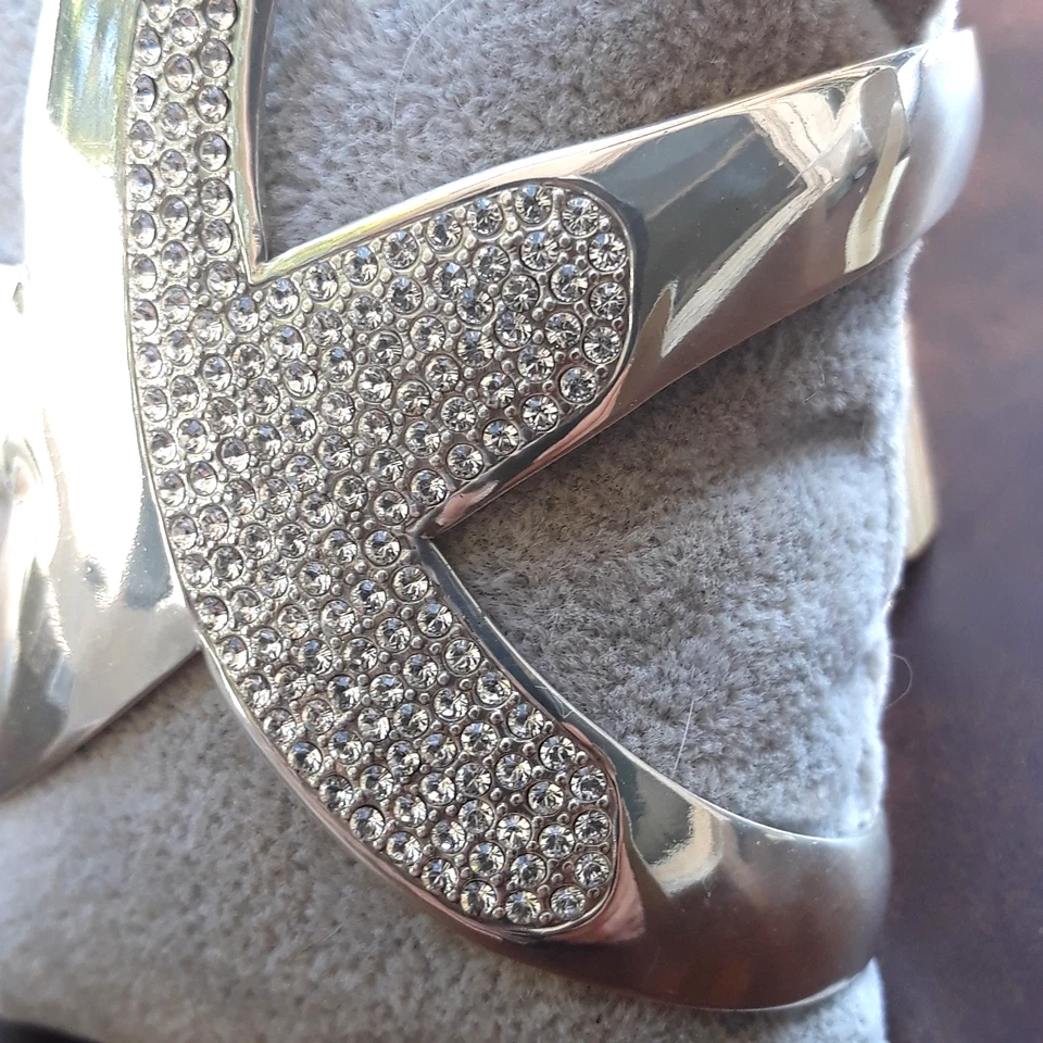 Brighton Starfish Crystal Rhinestone Silver Tone Large Cuff Bracelet 7.5" - Image 4 of 4