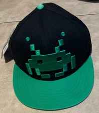 Space Invaders Crab Cap Hat NEW w/ Tag Black & Green Official Licensed