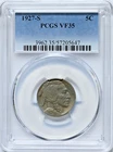 1927-S 5C Buffalo Nickel PCGS VF35 Graded Very Fine Five Cents Coin 3962
