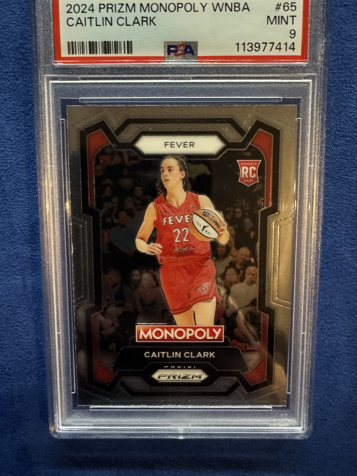 2024 Panini Prizm Monopoly WNBA Basketball Caitlin Clark Base RC #65 PSA 9