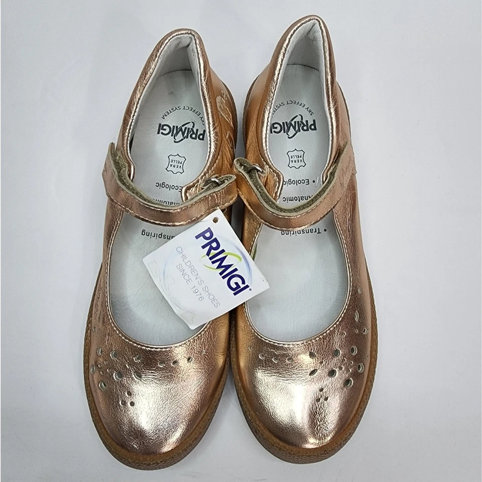 Primigi Mary Jane en oro rosa con detalles recortados 3 1/2 Foto 2 de 4