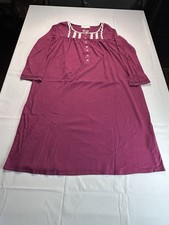 Eileen West Nightgown Dress Women  s Large Burgundy Cottagecore Lace Chemise Wife