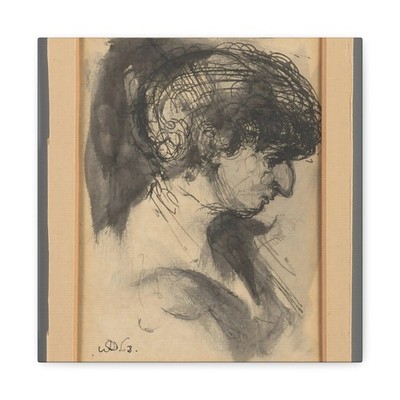 Dirkje Kuik - Portret, en profil, naar rechts - 1963 - Canvas Wall Art