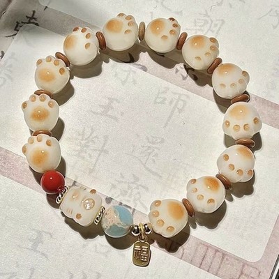 Einzigartige Perlen Muschel Katze Pfote Armbänder für Frühling Outfits und Inselausflüge