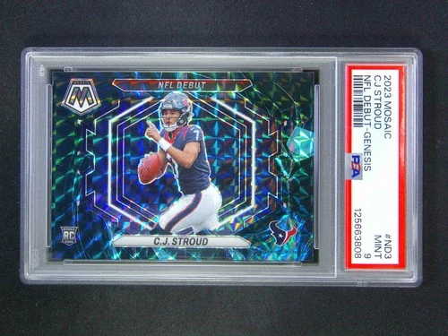 2023-24 Panini Mosaic CJ Stroud #ND3 RC Rookie NFL Debut Genesis SSP PSA 9