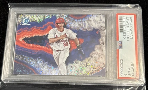2025 Bowman - JJ Wetherholt #BWC13 Bowman Crystallized Refractor PSA 9 Cardinals