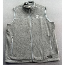 The North Face Vest Mens Sz XL Fleece Vest Grey R Logo Full Zip Pockets