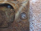Vintage brass pocket door back plate with Eastlake pattern — photo 8