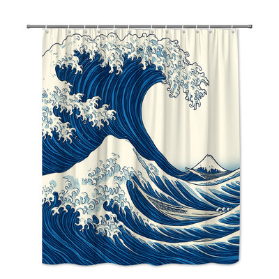 Blue Wave Shower Curtain - Ocean Theme for Bathroom Decor