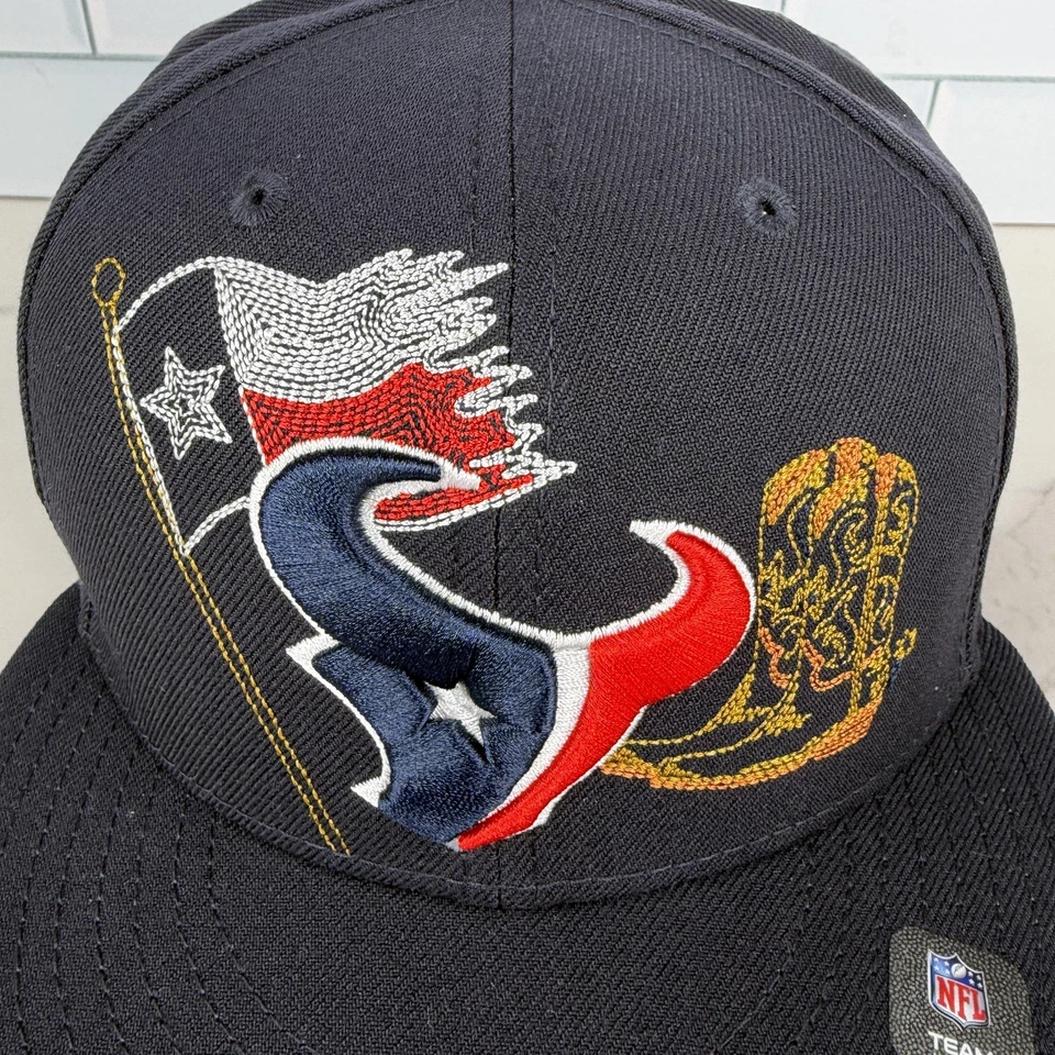 Gorra ajustada de los Houston Texans para hombre 7 1/8 NFL fútbol americano bandera de Texas 59FIFTY New Era Foto 3 de 4