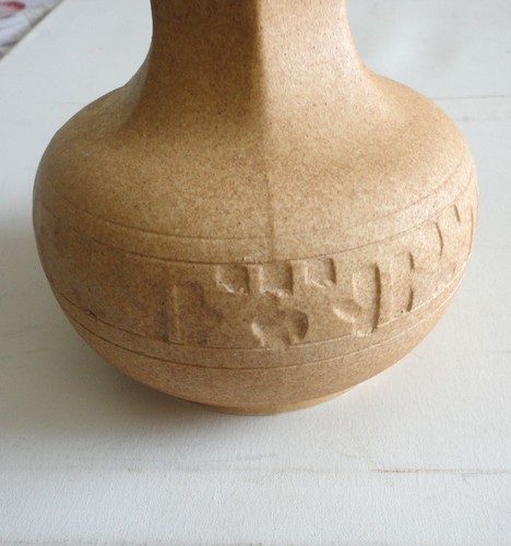 Lapid Israel Pottery Vase Carved King Solomon Treasures Ritvo Midcentury Modern - Picture 5 of 16